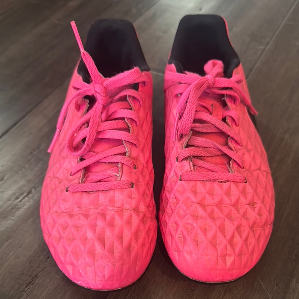 Nike Pink Soccer Cleats with Textured Design
